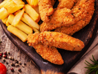 Fingers de pollo con patatas fritas